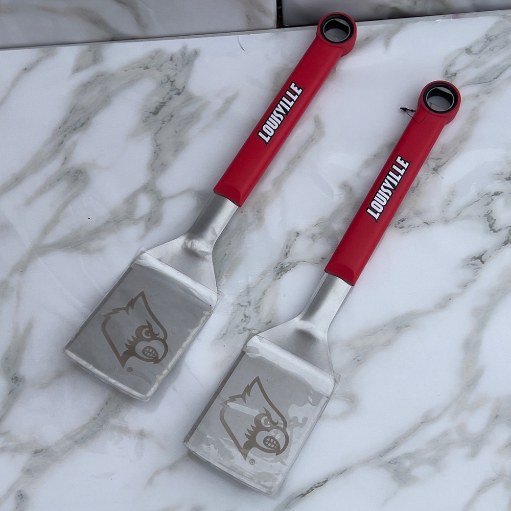 Louisville Cardinals Sportula Stainless Steel Grilling Spatula Set of 2 Red